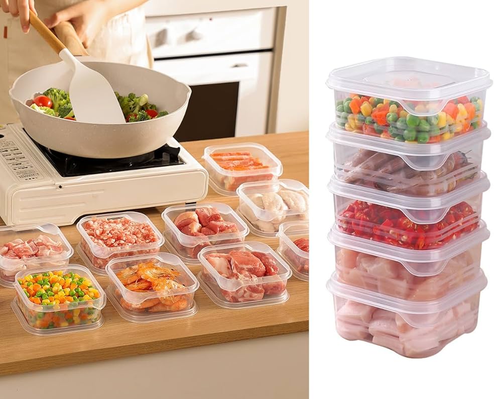 Amazon｜Iwinna 食品保存容器 蓋付き プラスチック冷蔵庫